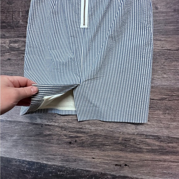 J. Crew White and Blue Mini Ribbed Pencil Skirt Womens 6 - Picture 7 of 8